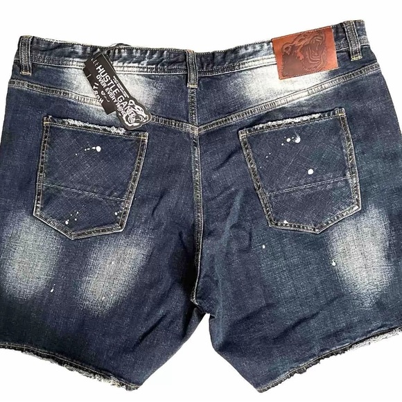 New Hustle Gang Men’s Denim Shorts. Size 42 Montego Wash 98011 Fisher Hip style - Picture 2 of 12
